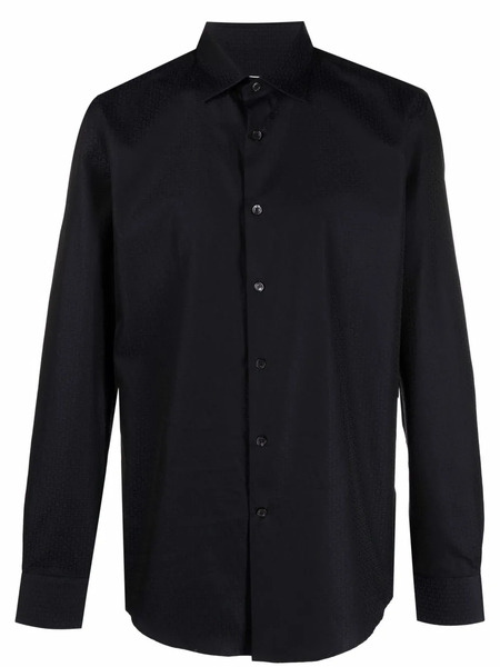  Ferragamo Gancini-print Shirt - Blue 