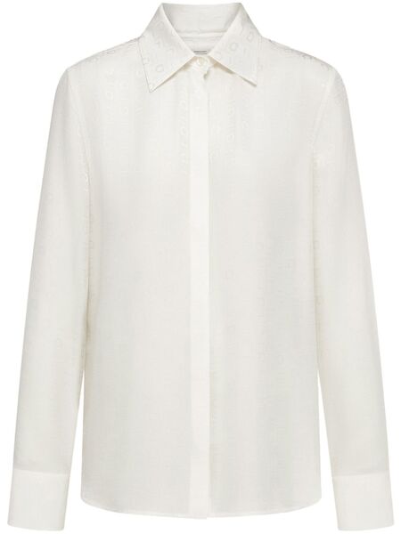  Ferragamo Gancini-print Shirt - White 