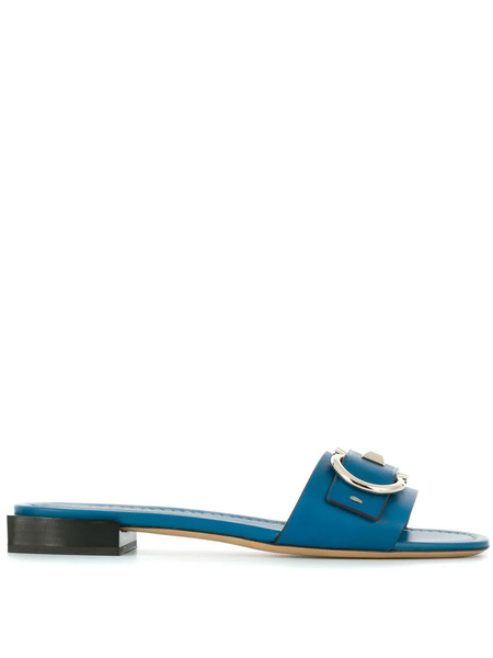  Ferragamo Gancini Slide Sandals - Blue 