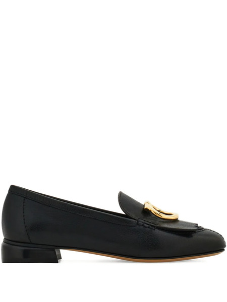  Ferragamo Gancio Fringed Loafers - Black 