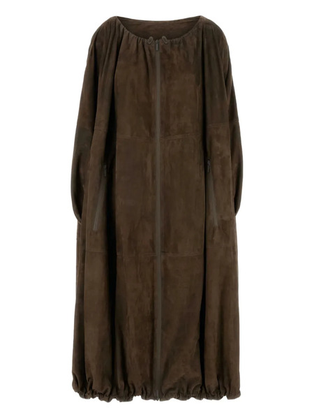  Ferragamo Gathered-hem Coat - Brown 