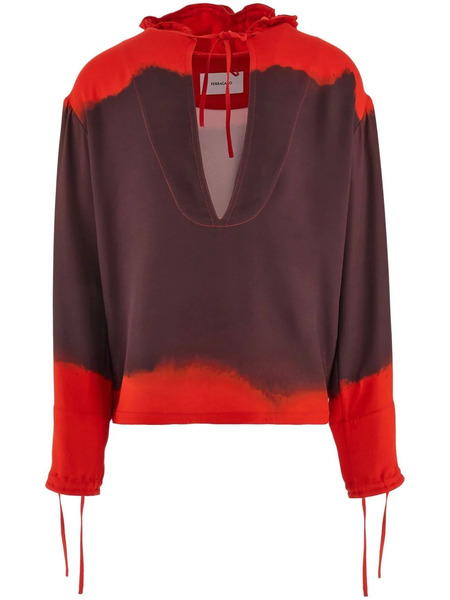  Ferragamo Gradient-effect Hooded Kaftan - Red 