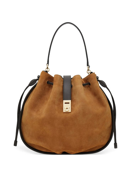  Ferragamo Hug Bucket Bag - Brown 