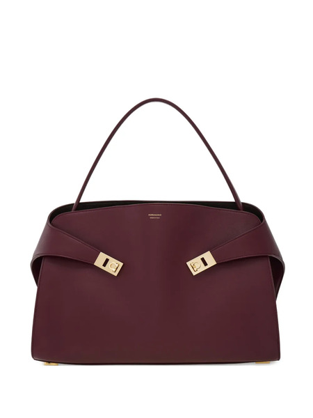  Ferragamo Hug Buckle Tote Bag - Red 