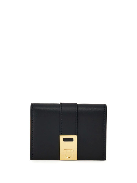  Ferragamo Hug Two-tone Leather Wallet - Black 