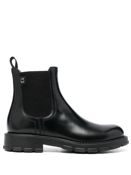 Ferragamo Iago Leather Chelsea Boots - Black 