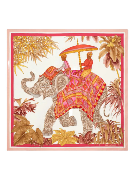  Ferragamo India-print Square Scarf - Neutrals 