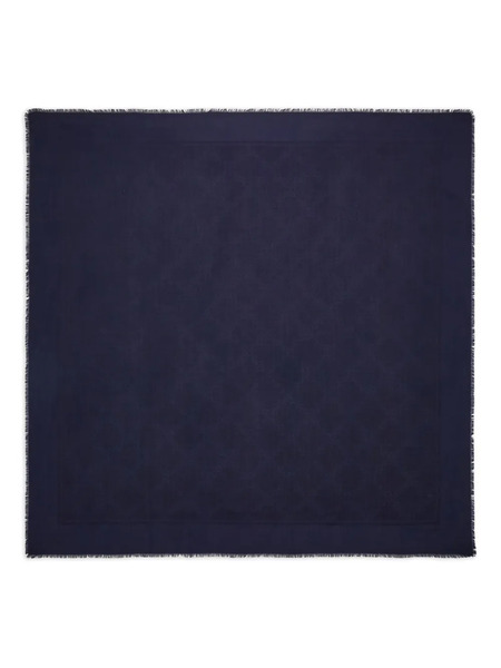  Ferragamo Jacquard Fringed Gancini Scarf - Blue 