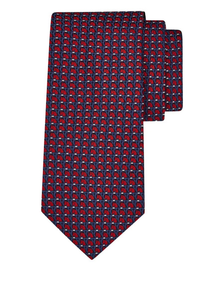  Ferragamo Jacquard Pegasus Tie - Blue 