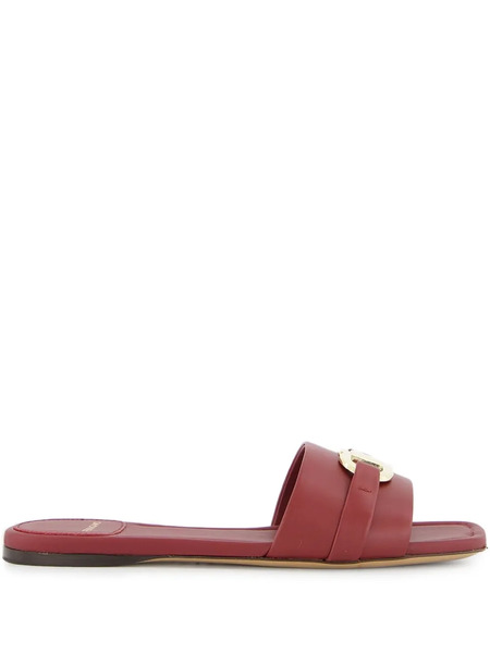  Ferragamo Leah Flat Slides - Red 