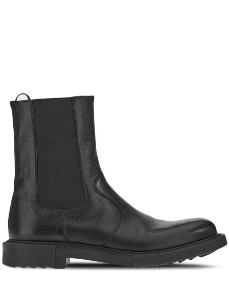  Ferragamo Leather Chelsea Boots - Black 