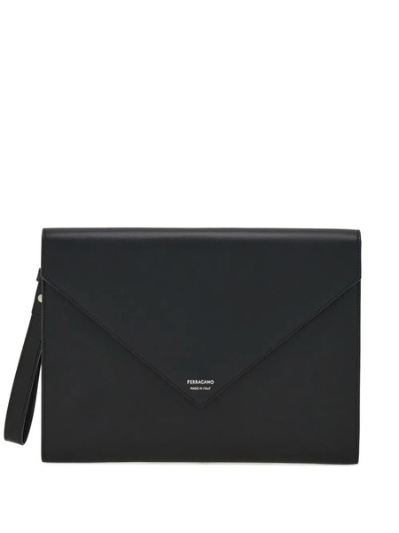  Ferragamo Leather Document Holder - Black 