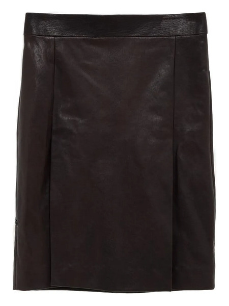  Ferragamo Leather Mini Skirt - Brown 