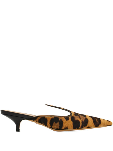  Ferragamo Leopard-print Mules - Brown 