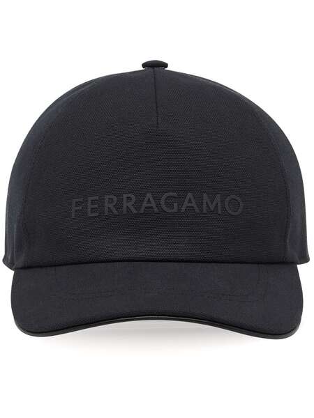  Ferragamo Logo-appliqué Baseball Cap - Black 