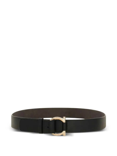  Ferragamo Logo-buckle Leather Belt - Black 