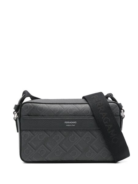  Ferragamo Logo-debossed Messenger Bag - Black 