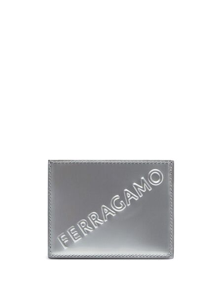  Ferragamo Logo-embossed Leather Wallet - Silver 