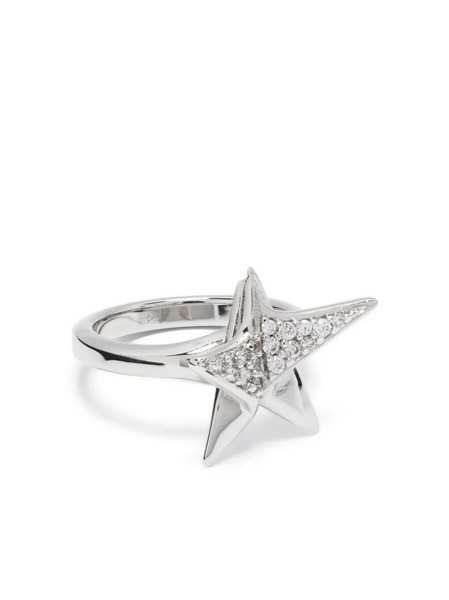  Ferragamo Logo-engraved Star-stud Ring - Silver 