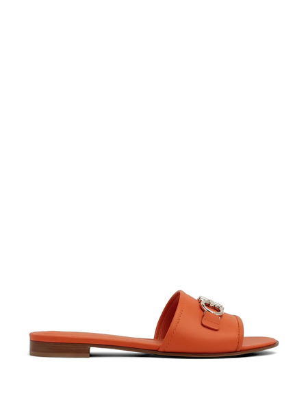  Ferragamo Logo Leather Sandals - Orange 