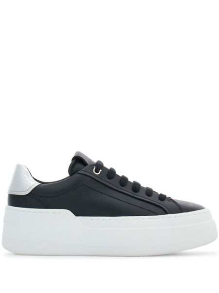 Ferragamo Logo-patch Leather Sneakers - Black 