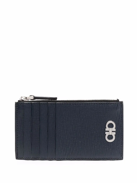  Ferragamo Logo-plaque Leather Wallet - Blue 
