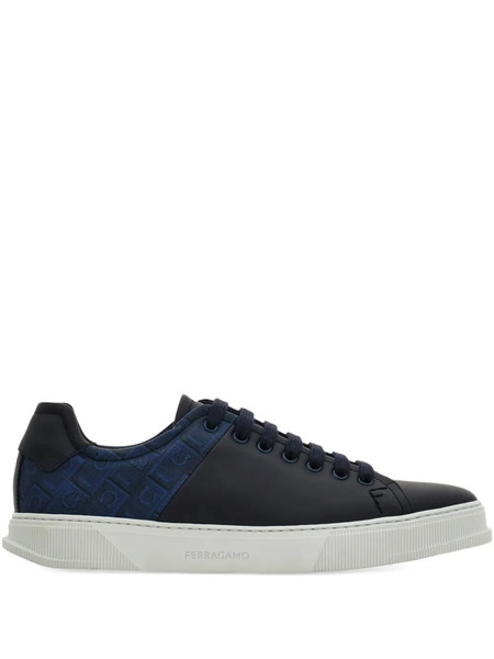  Ferragamo Logo-print Leather Sneakers - Blue 