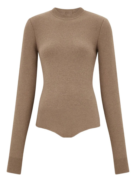  Ferragamo Long-sleeve Bodysuit - Neutrals 