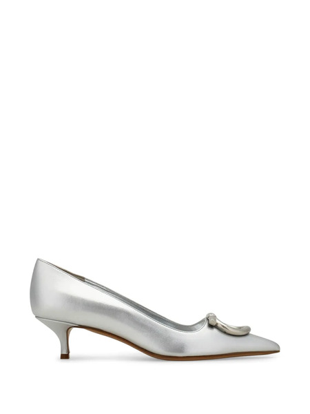  Ferragamo Maxi Gancini Pump - Silver 