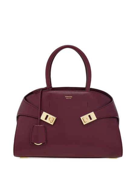  Ferragamo Medium Hug Leather Tote Bag - Red 