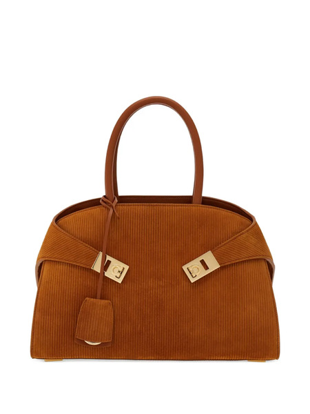  Ferragamo Medium Hug Tote Bag - Brown 
