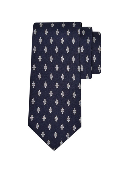 Ferragamo Micro Gancini Print Silk Tie - Blue 