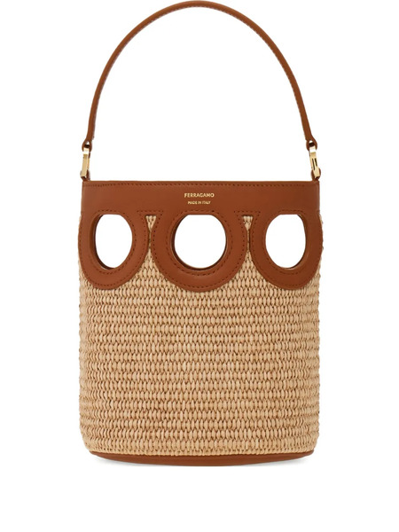  Ferragamo Mini Gancini Bucket Bag - Neutrals 