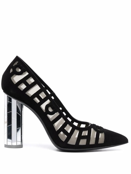  Ferragamo Mirrored Heel Pumps - Black 