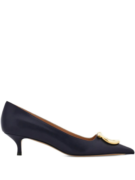  Ferragamo 40mm Gancini Pointed-toe Pumps - Black 