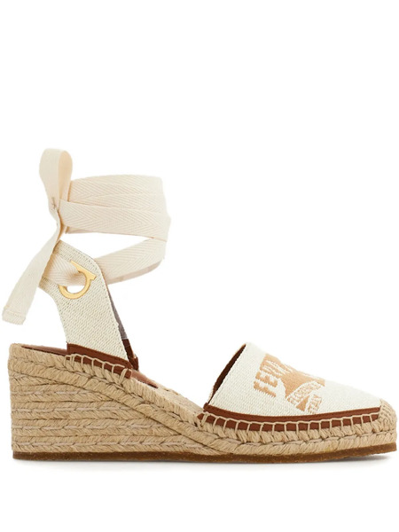  Ferragamo 70mm Logo-jacquard Espadrilles - Neutrals 