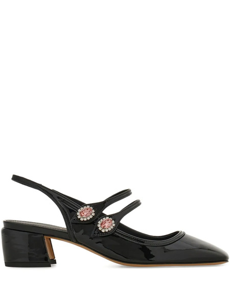  Ferragamo 40mm Mary Jane Slingback Pumps - Black 