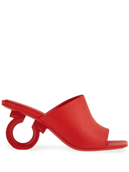  Ferragamo 70mm Open-toe Sculpted-heel Mules - Red 