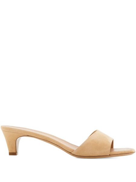  Ferragamo 40mm Toe Strap Heeled Sandals - Neutrals 