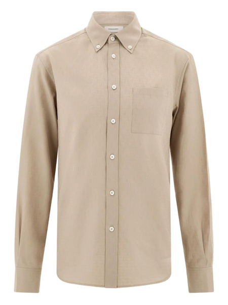  Ferragamo Monogram Button-down Shirt - Neutrals 