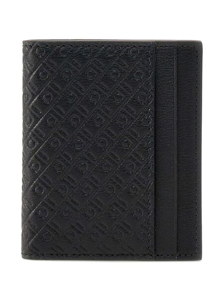  Ferragamo Monogram Card Holder - Black 