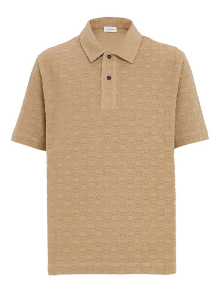  Ferragamo Monogram-pattern Polo Shirt - Neutrals 