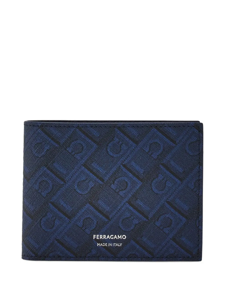  Ferragamo Monogram Print Wallet - Blue 