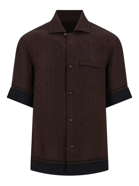  Ferragamo Monogram Short Sleeve Shirts - Brown 
