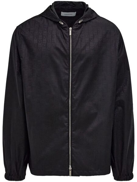  Ferragamo Monogram Windbreaker - Black 