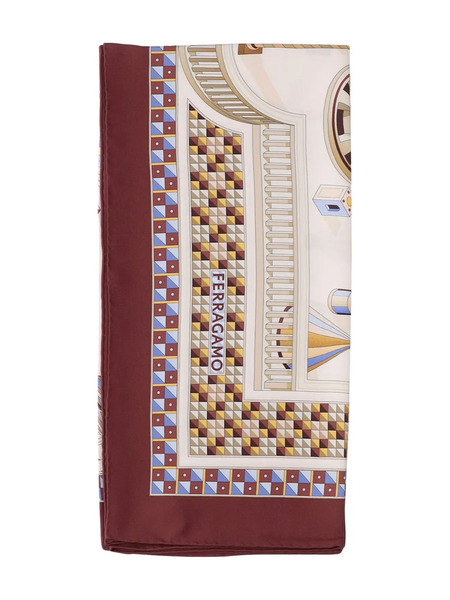  Ferragamo Nadir-print Silk Scarf - Neutrals 