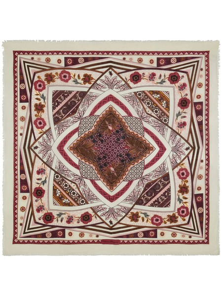  Ferragamo Nirvana-print Silk Shawl - Neutrals 