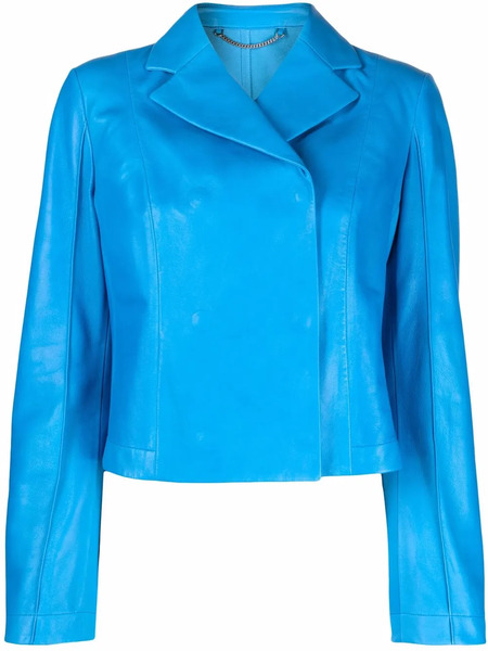  Ferragamo Notched-lapel Long-sleeve Jacket - Blue 