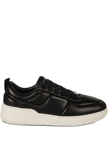 Ferragamo Padded Leather Sneakers - Black 