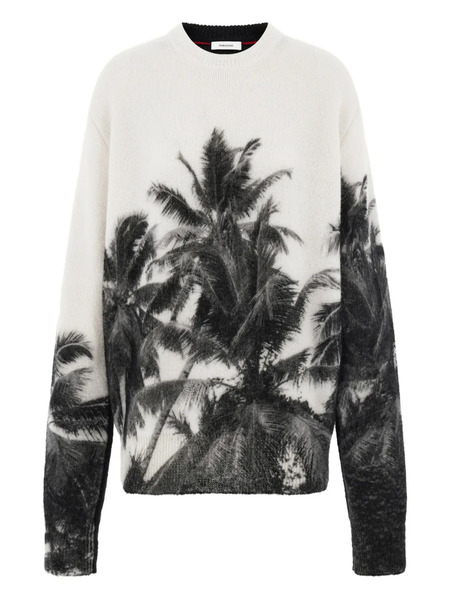  Ferragamo Palm-tree Print Sweatshirt - White 